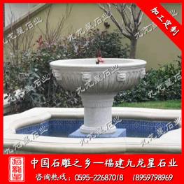 石雕喷泉定制 单层石水钵 喷泉水景厂家