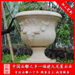 大理石花盆 欧式石材花盆厂家 石雕花盆价格