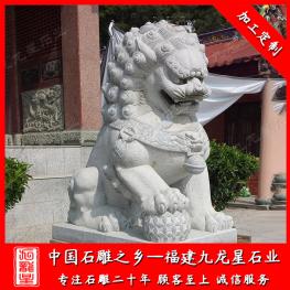 寺庙门口石雕狮子 3米石狮子厂家供应
