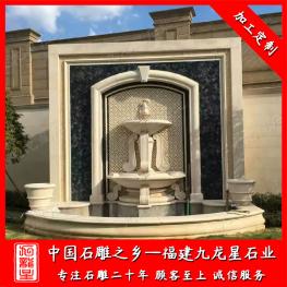 石材雕刻喷泉厂家九龙星 批发石雕半壁水钵喷泉